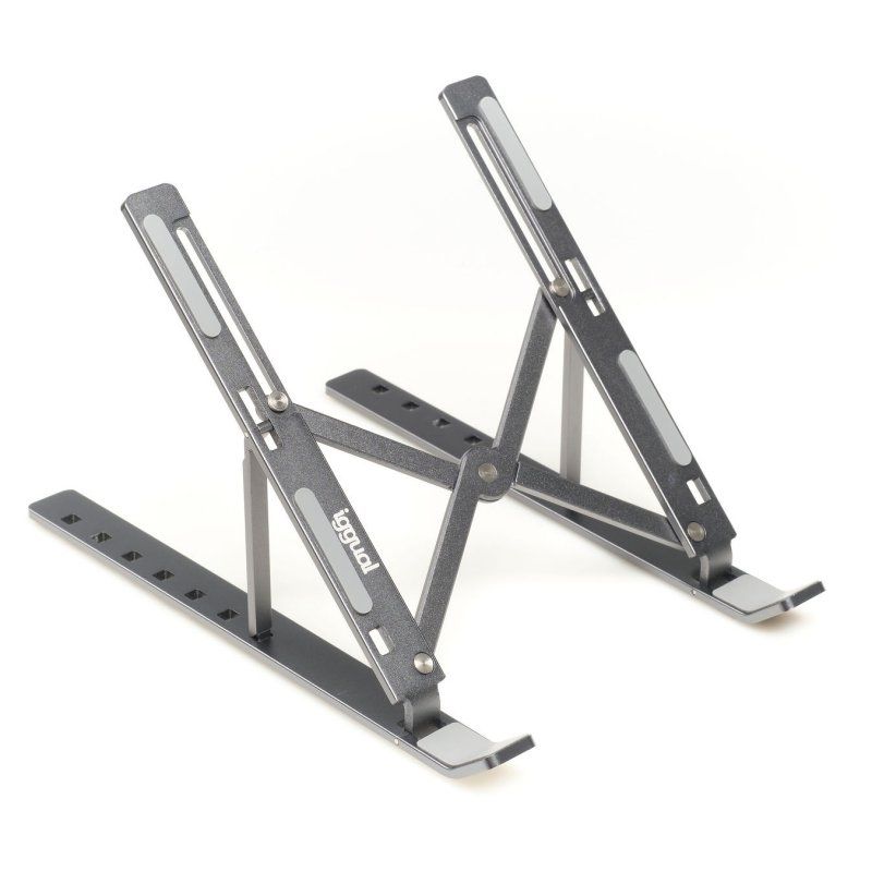 iggual Soporte elevador plegable portatil 17" gris
