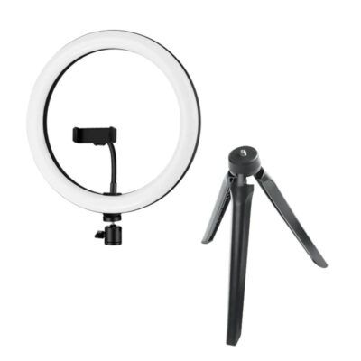 iggual Kit Aro luz LED 10" + Mini tripode 19 cm