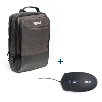 iggual Pack mochila Elegant Efficiency + raton LED