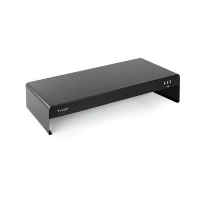 Tooq Soporte elevador monitor/portatil 3xUSB negro