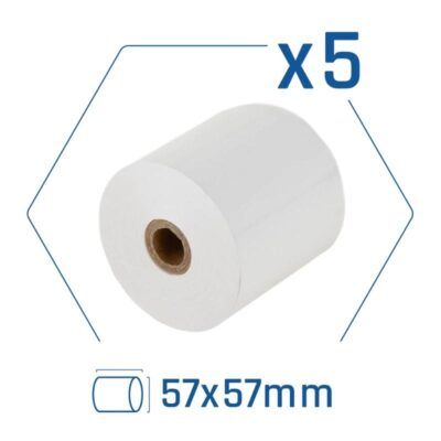 iggual Pack 5 rollos papel tErmico sin BPA 57X57mm