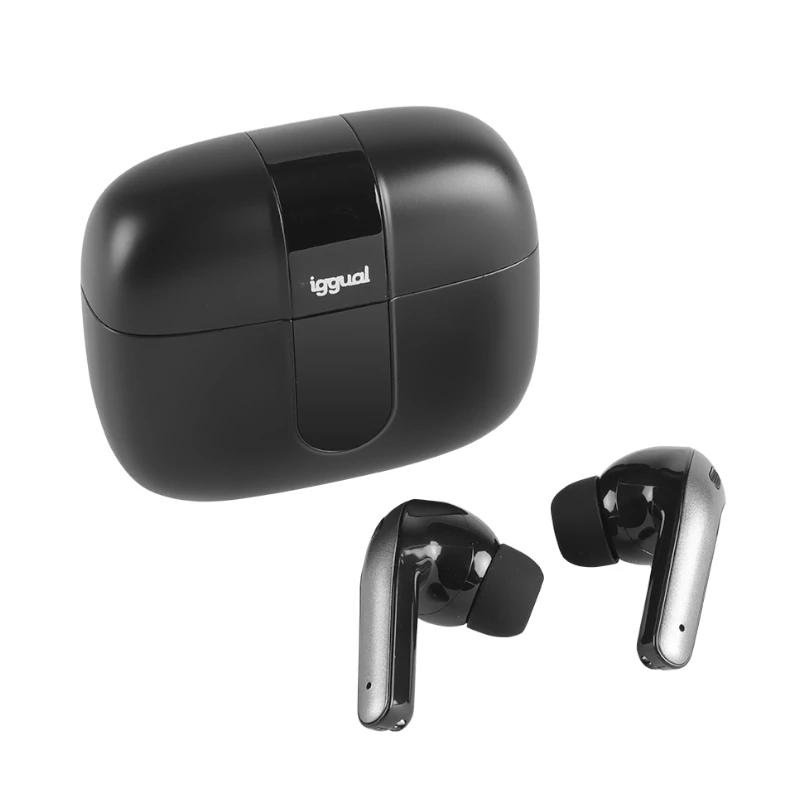 iggual Auriculares inalambricos TWS Bluetooth negr